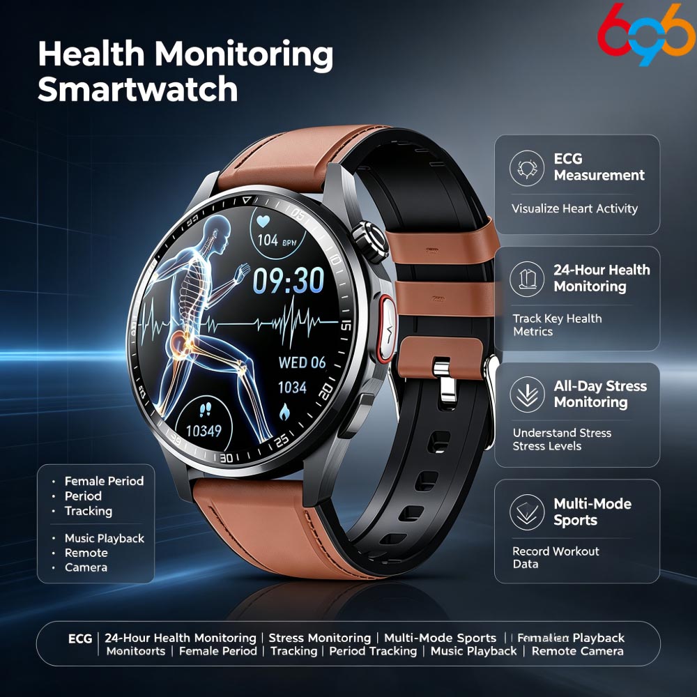 Fall Detection Watch - Smartwatch für Männer & Frauen, Ultra-HD-Display,