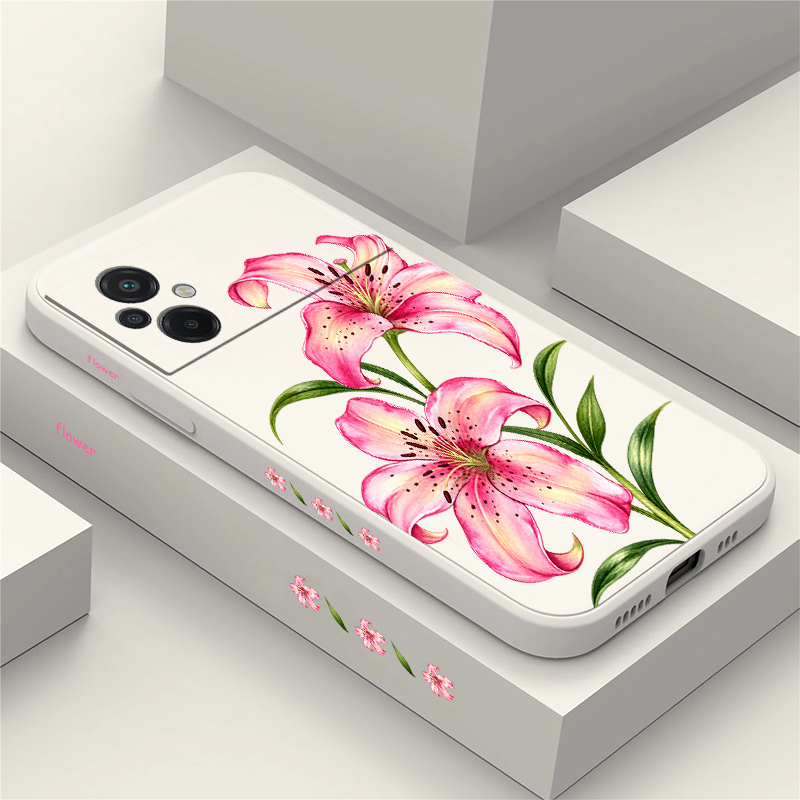 Xiaomi Poco X6 - Handyhülle mit Muster aus zwei rosa